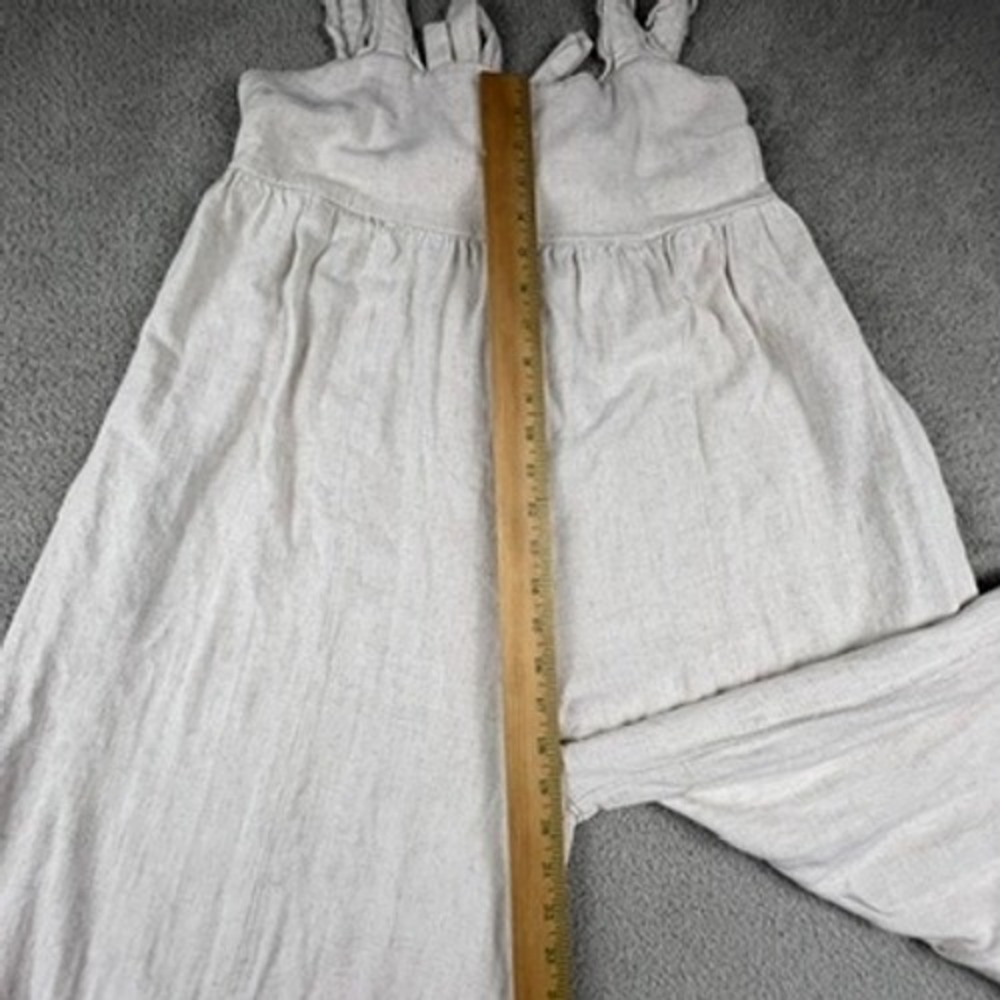 Light Cream Wide-Leg Jumpsuit with Ruffle Straps - Picture 6 of 16